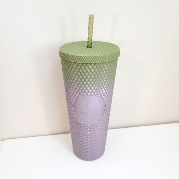 Starbucks Fall 2024 Green Purple Ombre Metallic Studded Tumbler 24 oz Venti - Picture 2 of 3
